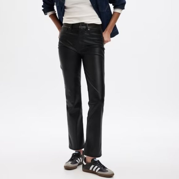 High Rise Vegan Leather Vintage Slim Pants (Gap) - Picture 1 of 3